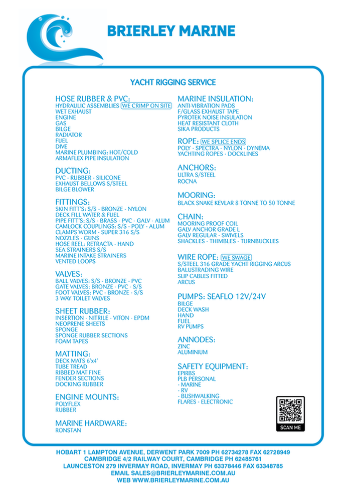 Brierley Marine Product Guide